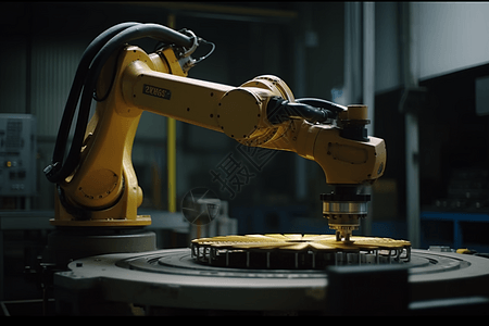 工厂里正在工作的机器人图片