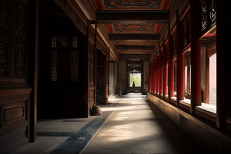 中国宁静传统的祠堂图片