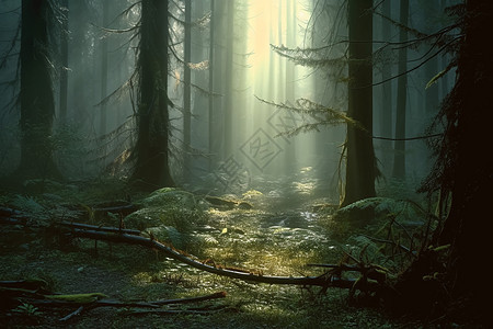 森林深处背景图片