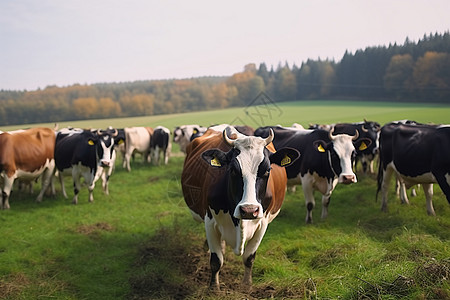农场奶牛群图片