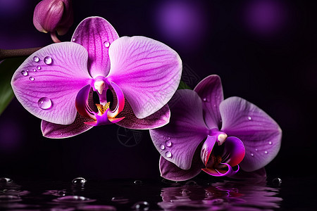 新鲜的紫色兰花图片