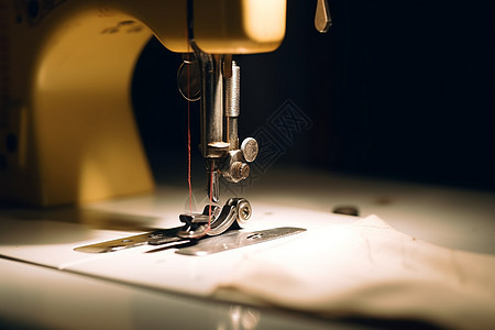 缝纫机缝纫特写背景图片