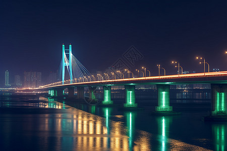 跨海大桥夜景图片