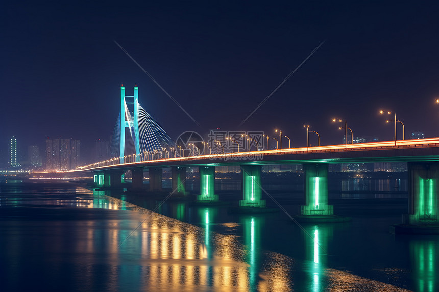 跨海大桥夜景图片