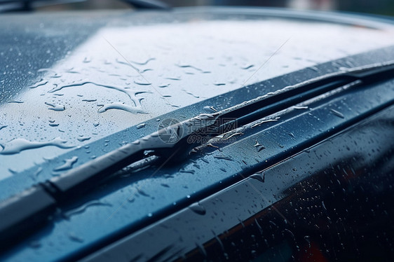 雨刷在挡风玻璃擦拭图片