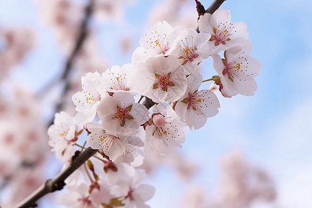 杏花公园花园里盛开的杏仁背景