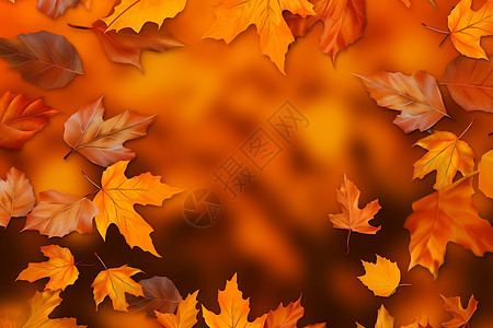 秋天背景上的落叶图片