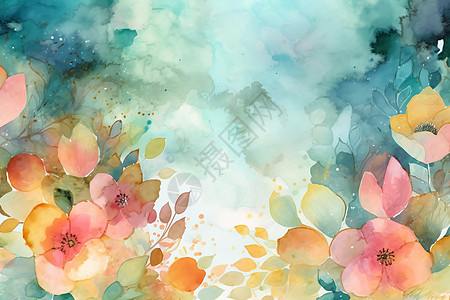 花朵水彩背景背景图片