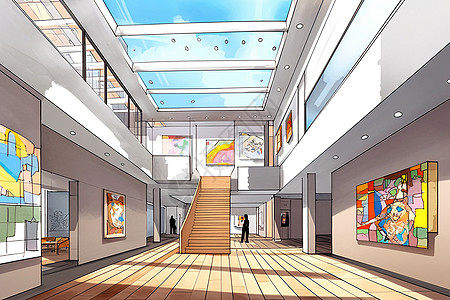 艺术画廊建筑大厅图片