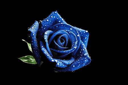 落水蓝色玫瑰高清图片