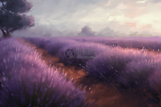 淡紫色的田野图片