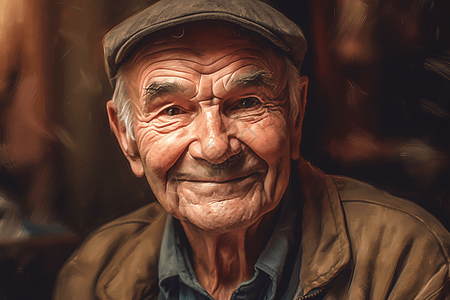 面带笑容的外国老人图片