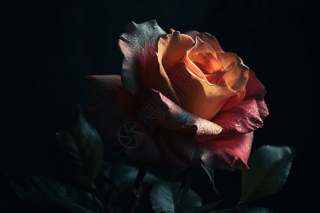 黑暗背景下的玫瑰图片