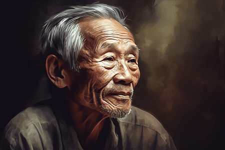 中国老人肖像图片