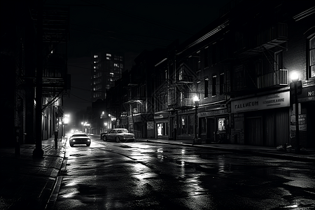 城市黑暗的街道图片