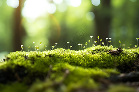 森林里的苔藓背景图片