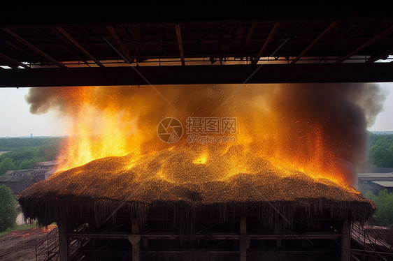 工业炉中的火焰图片