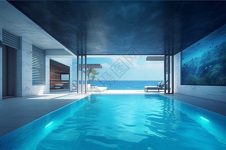 带游泳池的海滨度假屋设计图片