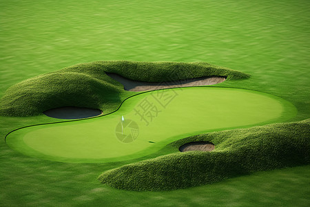 带孔的高尔夫球场细节背景图片