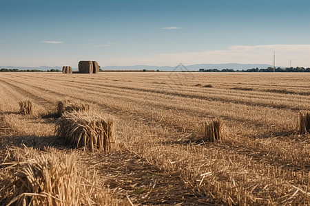 旱田作物秸秆背景图片