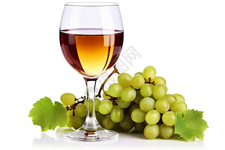 一杯葡萄酒和葡萄背景图片