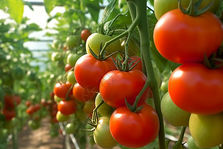 在温室中种植西红柿图片