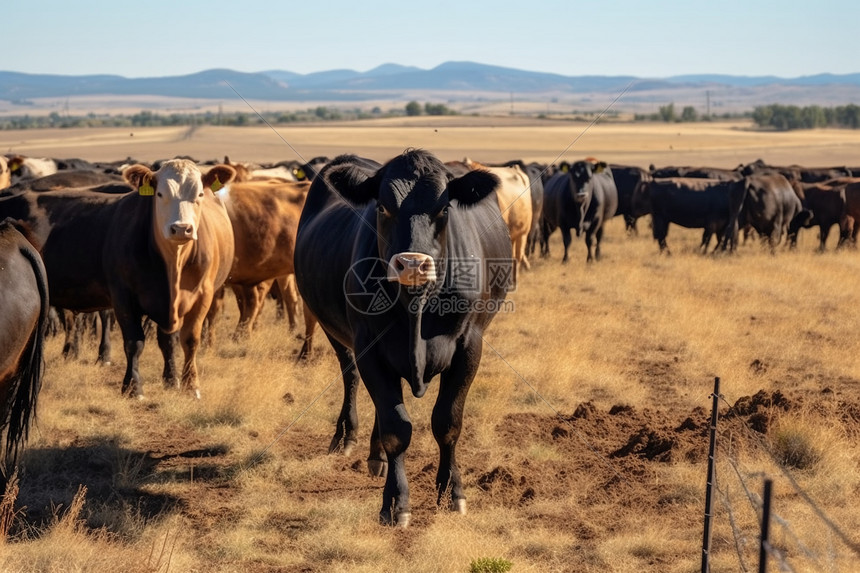 科罗拉多州北部的牛图片