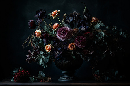 黑暗中的花朵高清图片
