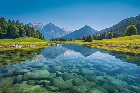阿尔卑斯山的美丽风景图片