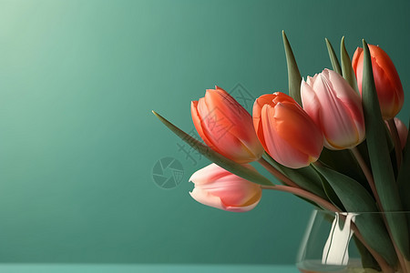 简单的郁金香花束图片
