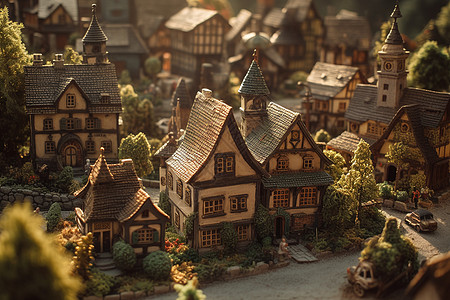 微缩模型的村庄图片