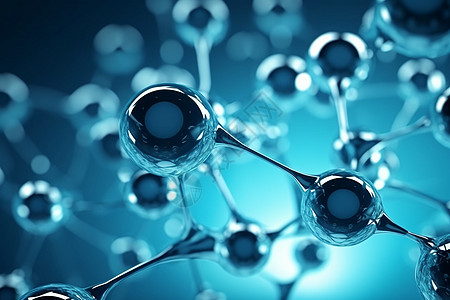 科学蓝色分子结构图片