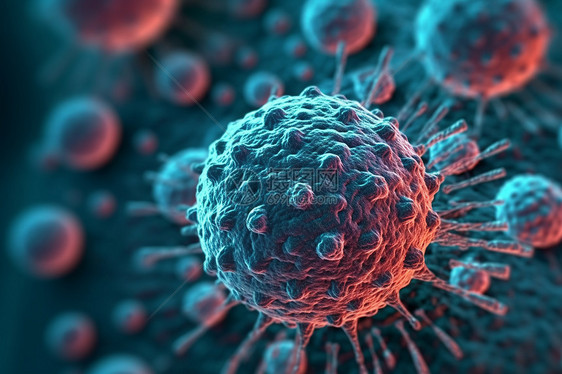 医学病毒细胞概念图片