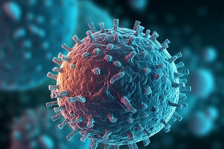 显微视图抽象病毒细胞图片