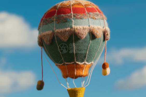空中漂泊的热气球图片
