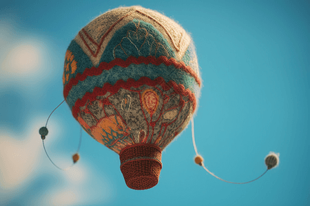 羊毛毡的热气球图片