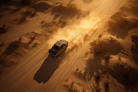 巴哈赛车手: 空中; 沙漠背景; 高速风格; 凉爽的灯光; 无标志，高清图片