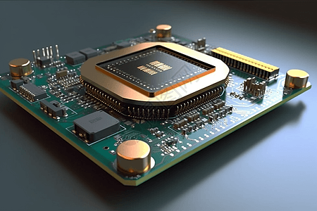 Ic电路板的3D概念图图片