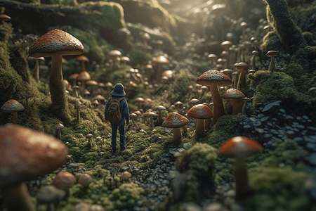蘑菇森林的探索图片