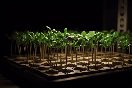 水培农场里发芽的种子图片