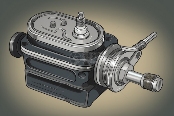 复杂细节的制动总泵图片