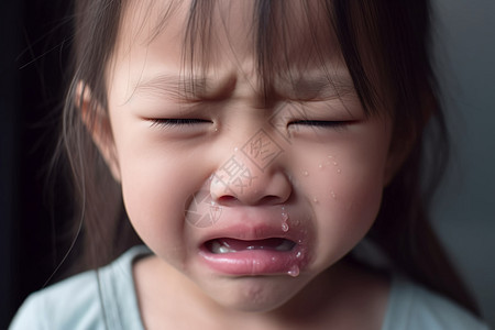 哭泣的一个女孩图片