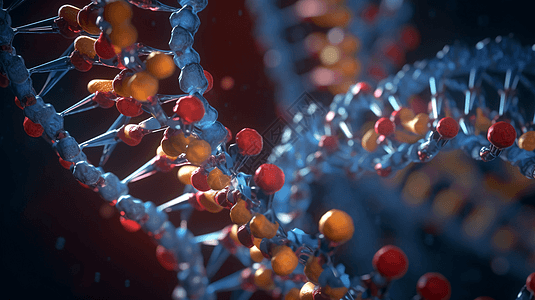 DNA分子的特写视图图片