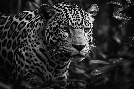 黑白色的美洲豹图片