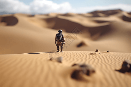 汽车里的人沙漠里的探险设计图片