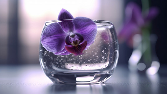 玻璃中的兰花图片