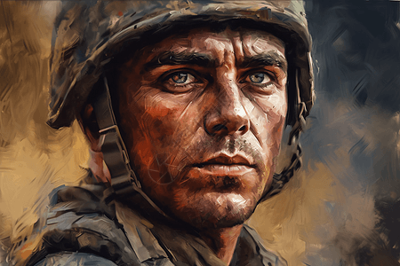 勇敢的军人肖像背景图片