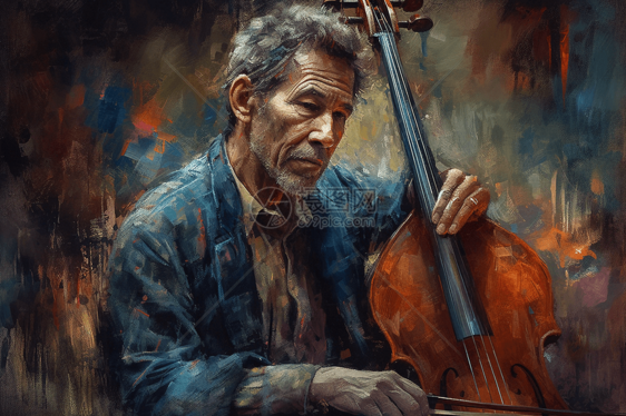 音乐家的油画风格图片