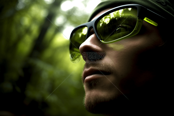 环境保护里戴AR眼镜的人图图片