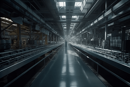工厂工作生产线的动态视角图片